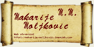 Makarije Moljković vizit kartica